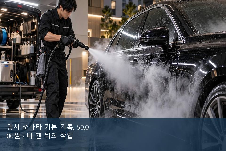 명서 쏘나타 기본 기록, 50,000원 · 비 갠 뒤의 작업