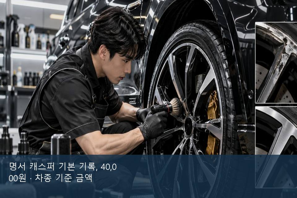 명서 캐스퍼 기본 기록, 40,000원 · 차종 기준 금액